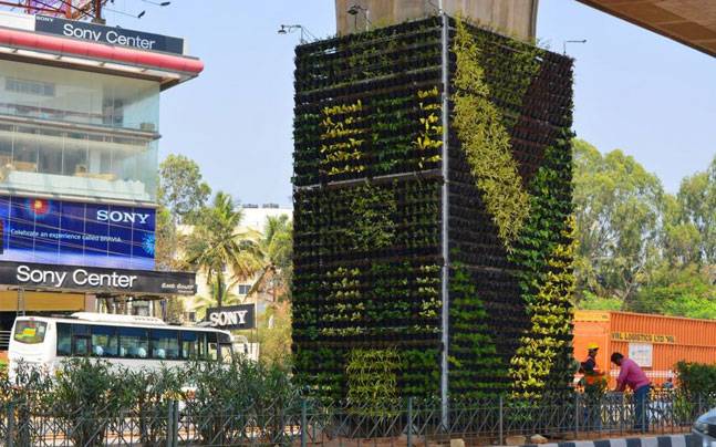 Flyover Pillar Vertical Garden Bangalore